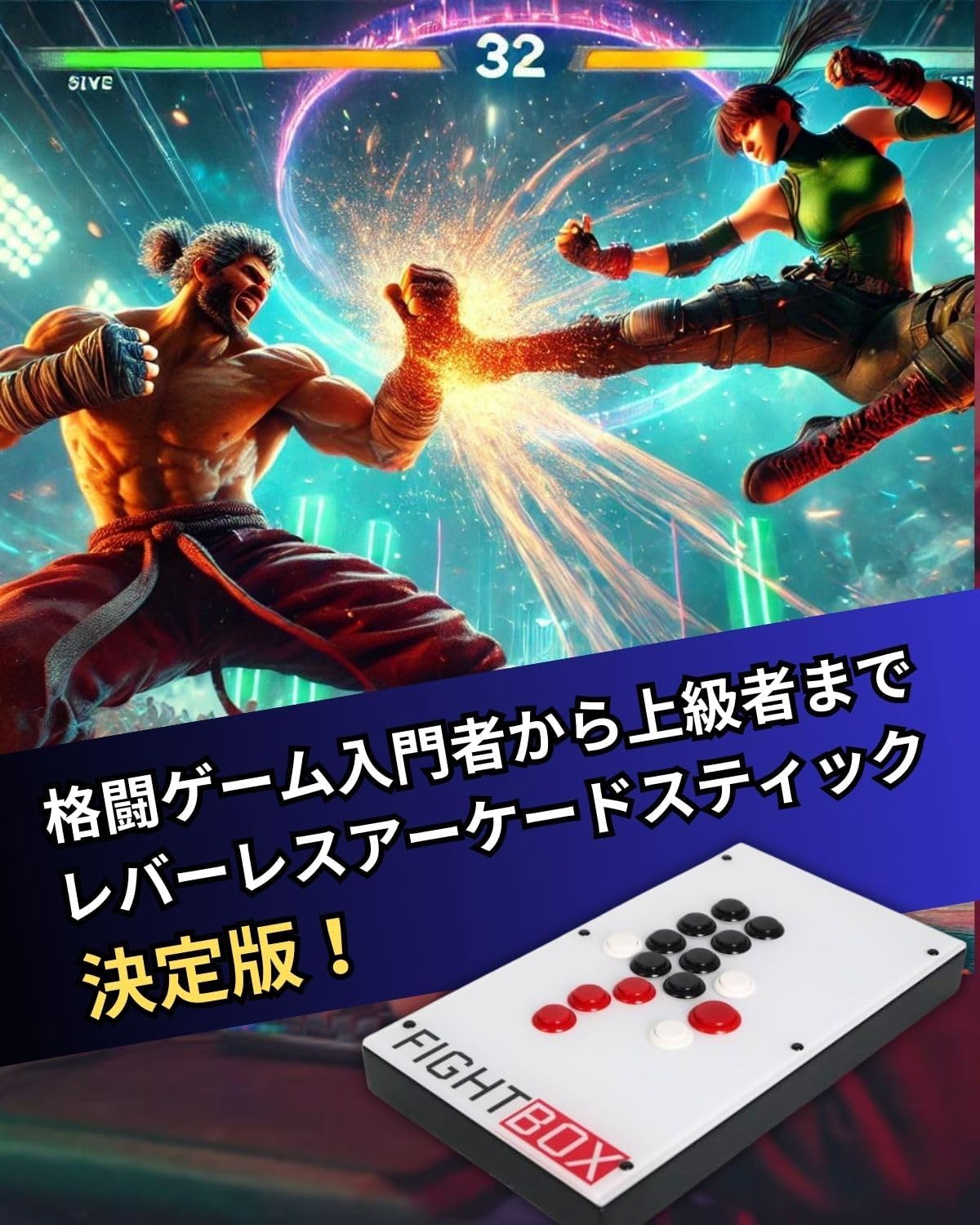 【FightBox公式】 FightBox ファイトボックス F10-EX-PS5 PC/PS3/PS4/PS5対応 全ボタン レバーレス アーケード ファイティング スティック ヒットボックス 格闘ゲーム アケコン コントローラー 三和電子製ボタン SOCD対応 日本語マニュアル付き